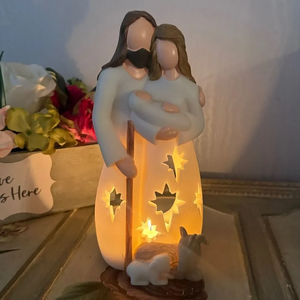 OakiWay Nativity Scene Candle Holder Figurine